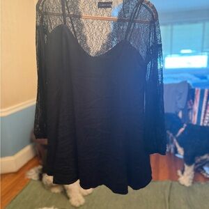 Black Lace Overlay Dress